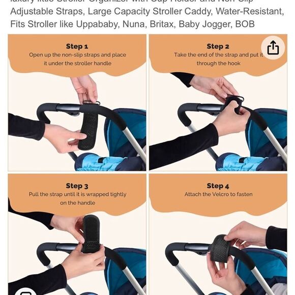 Luxury Little stroller organizer.  NWOT black nylon - Picture 9 of 11